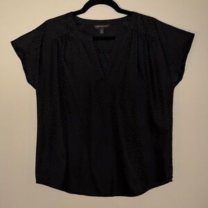 Banana Republic Factory Black Cap Sleeve V-Neck Blouse Size M